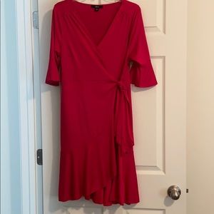 Ellos Hot Pink Ruffle Hem Dress